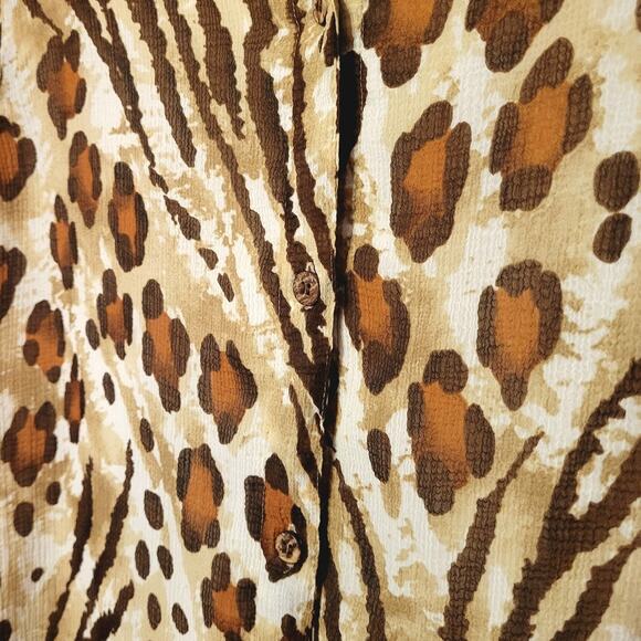 Alfred Dunner, 14 | Animal Leopard Print Button Down Blouse - Picture 3 of 7